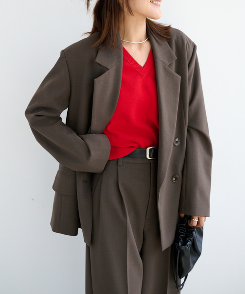 OUTDOOR PRODUCTS(アウトドアプロダクツ)の「ORDINARY DOUBLE JACKET セットアップ対応(テーラードジャケット・レディース・チャコールグレー/ブラウン・FREE)」の20枚目の写真