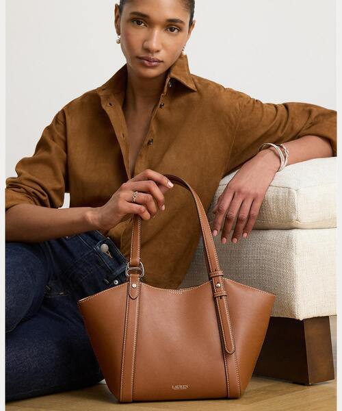 LAUREN RALPH LAUREN(ローレン ラルフ ローレン)の「ナッパ レザー スモール Tasha トート バッグ(トートバッグ・レディース・ブラウン・ONE)」の6枚目の写真