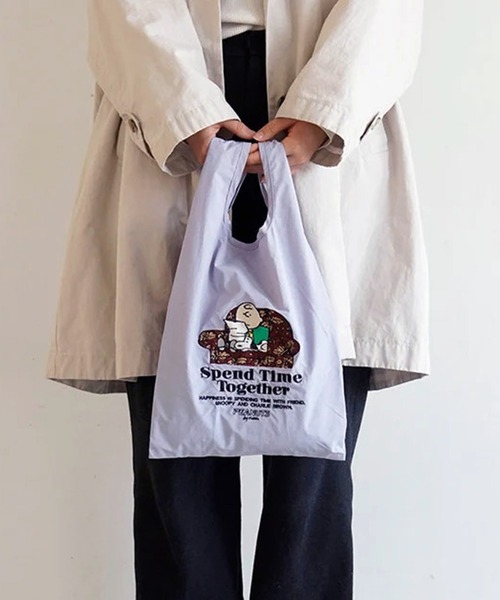 Vintage PEANUTS(ビンテージピーナッツ)の「"11"≪Vintage PEANUTS≫1ポケット ストラップ付き ショッパー/エコバッグ(エコバッグ/サブバッグ・レディース・グレー/アイボリー/ラベンダー・ONE SIZE)」の5枚目の写真