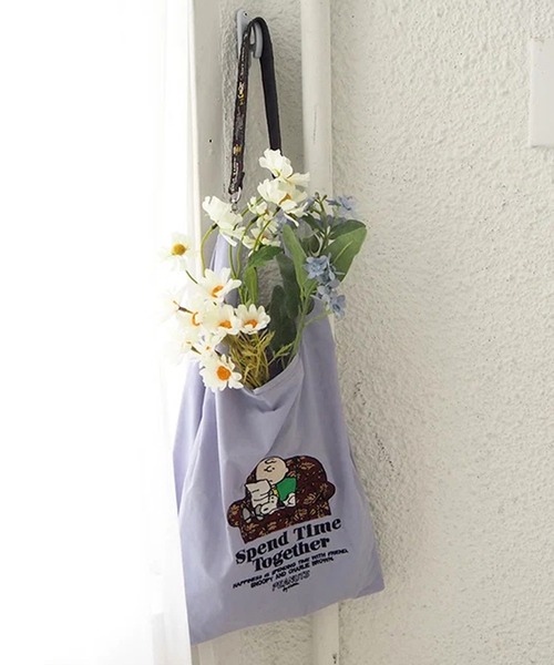 Vintage PEANUTS(ビンテージピーナッツ)の「"11"≪Vintage PEANUTS≫1ポケット ストラップ付き ショッパー/エコバッグ(エコバッグ/サブバッグ・レディース・グレー/アイボリー/ラベンダー・ONE SIZE)」の4枚目の写真
