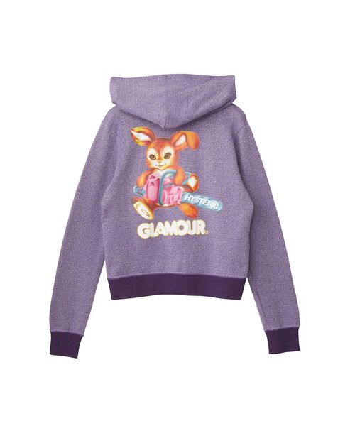 HYSTERIC GLAMOUR(ヒステリックグラマー)の「CHAINSAW BUNNY ショート丈パーカー(パーカー・レディース・ブラウン/パープル/ブラック・FREE)」の4枚目の写真