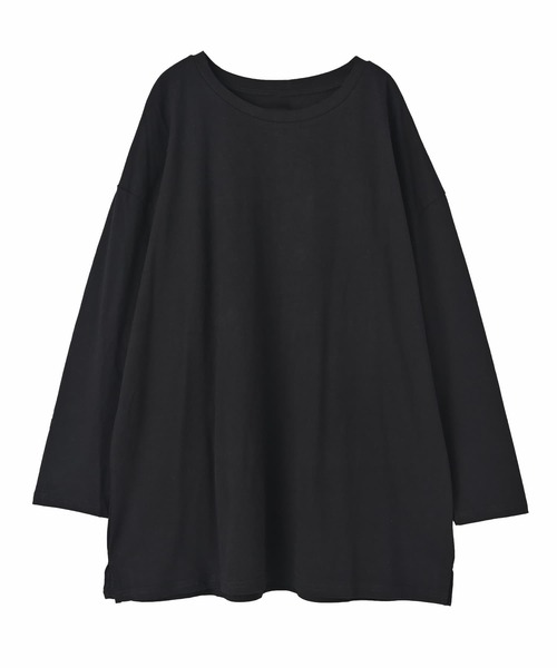 STYLE DELI(スタイルデリ)の「【DELI by】 抜け感サイドスリットロングプルオーバー(Tシャツ/カットソー・レディース・ホワイト/ブラック・M)」の5枚目の写真