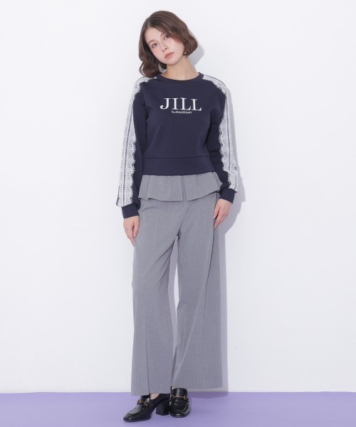 JILL by JILL STUART(ジルバイジルスチュアート)の「ペプラムワイドパンツ(その他パンツ・レディース・ネイビー/グレー系その他・FREE)」の1枚目の写真