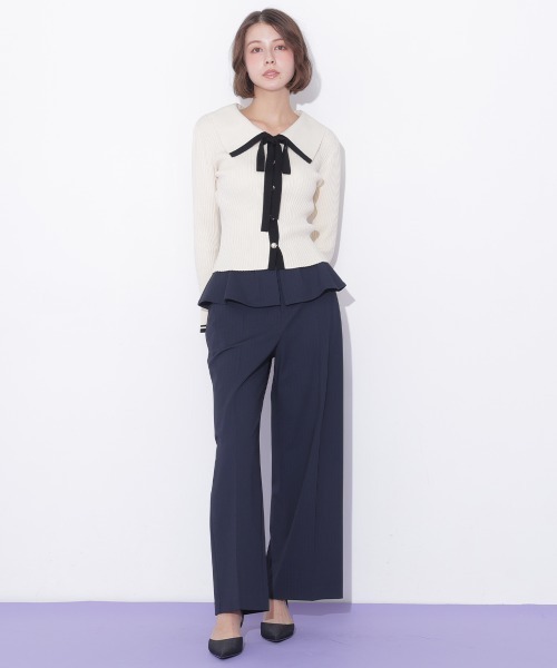 JILL by JILL STUART(ジルバイジルスチュアート)の「ペプラムワイドパンツ(その他パンツ・レディース・ネイビー/グレー系その他・FREE)」の13枚目の写真