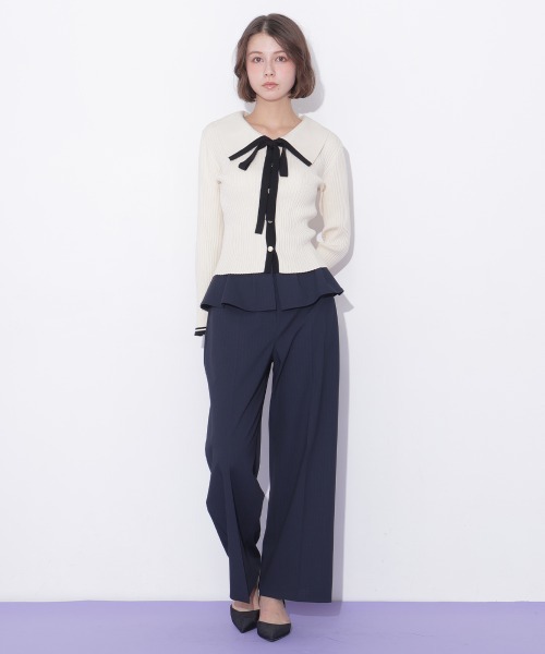 JILL by JILL STUART(ジルバイジルスチュアート)の「ペプラムワイドパンツ(その他パンツ・レディース・ネイビー/グレー系その他・FREE)」の15枚目の写真