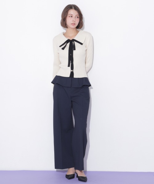 JILL by JILL STUART(ジルバイジルスチュアート)の「ペプラムワイドパンツ(その他パンツ・レディース・ネイビー/グレー系その他・FREE)」の16枚目の写真