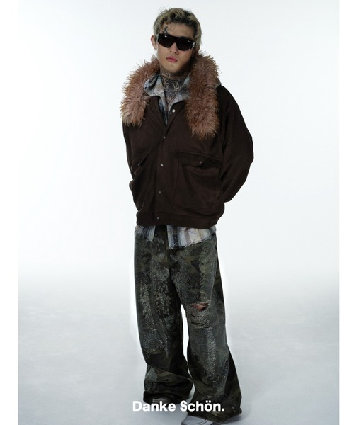 DANKE SCHON(ダンケシェーン)の「DankeSchon/ダンケシェーン/DAMEGE CHECK HOOD FUR SHIRTS(シャツ/ブラウス・メンズ・レッド/イエロー/サックスブルー・L/M)」の4枚目の写真