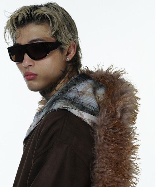 DANKE SCHON(ダンケシェーン)の「DankeSchon/ダンケシェーン/DAMEGE CHECK HOOD FUR SHIRTS(シャツ/ブラウス・メンズ・レッド/イエロー/サックスブルー・L/M)」の5枚目の写真