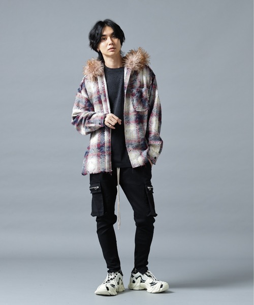 DANKE SCHON(ダンケシェーン)の「DankeSchon/ダンケシェーン/DAMEGE CHECK HOOD FUR SHIRTS(シャツ/ブラウス・メンズ・レッド/イエロー/サックスブルー・L/M)」の17枚目の写真