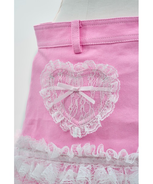 AVENCHUMU(アバンチュウム)の「Lace frill ribbon denim skirt(デニムスカート・レディース・ブラック/ホワイト/ピンク・FREE/XS)」の19枚目の写真