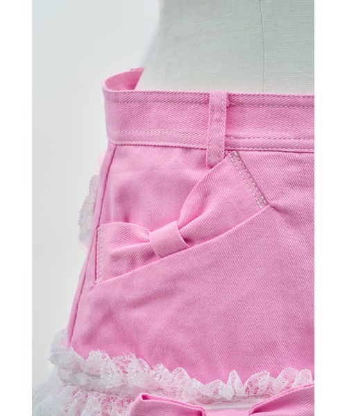 AVENCHUMU(アバンチュウム)の「Lace frill ribbon denim skirt(デニムスカート・レディース・ブラック/ホワイト/ピンク・FREE/XS)」の20枚目の写真