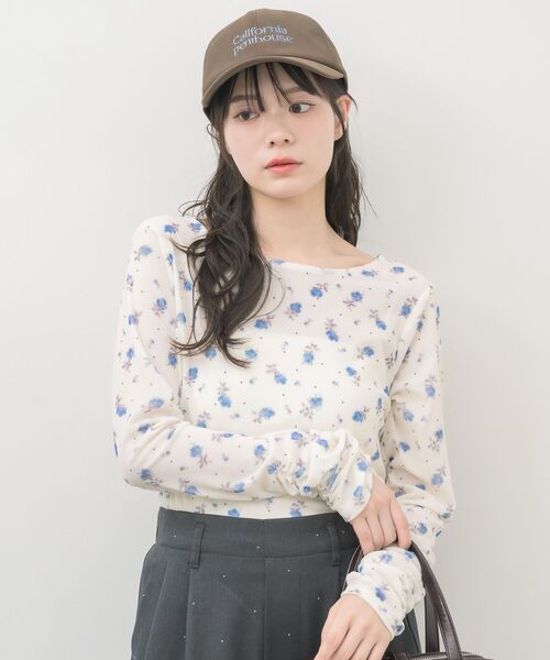RETRO GIRL（レトロガール）の「袖シャーリングベロアカットソー（Tシャツ/カットソー・レディース・ベージュ/グリーン/ホワイト系その他・FREE）」の10枚目の写真