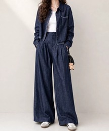 デニムトップスパンツセットアップ