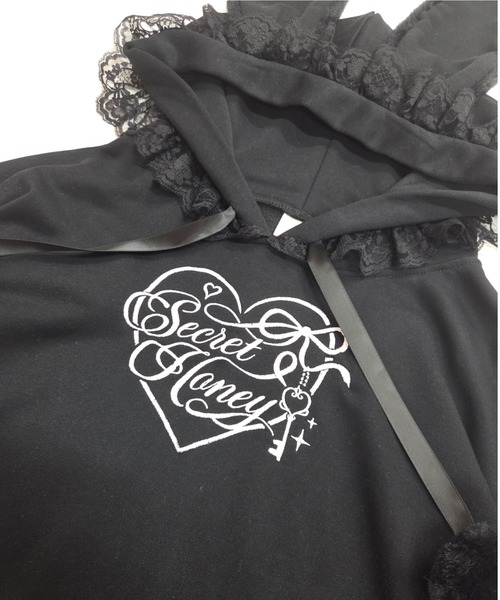 Secret Honey(シークレットハニー)の「うさみみパーカーワンピース(Tシャツ/カットソー・レディース・ブラック/オフホワイト・FREE)」の4枚目の写真
