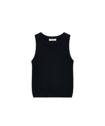 SIKN2151 ウールブレンドコアニットベスト_Black