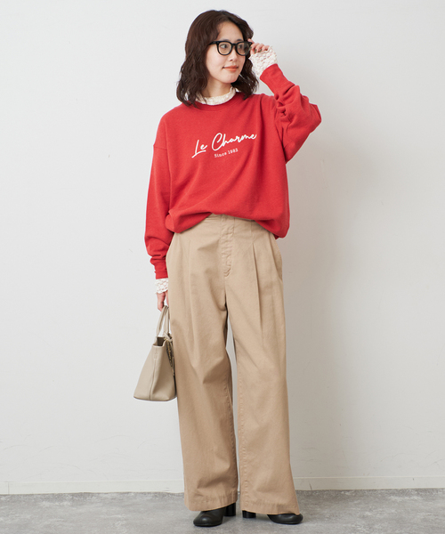 SLOBE IENA(スローブイエナ)の「フラワーレースタートル(Tシャツ/カットソー・レディース・アイボリー/ブラック/チャコールグレー・FREE)」の18枚目の写真