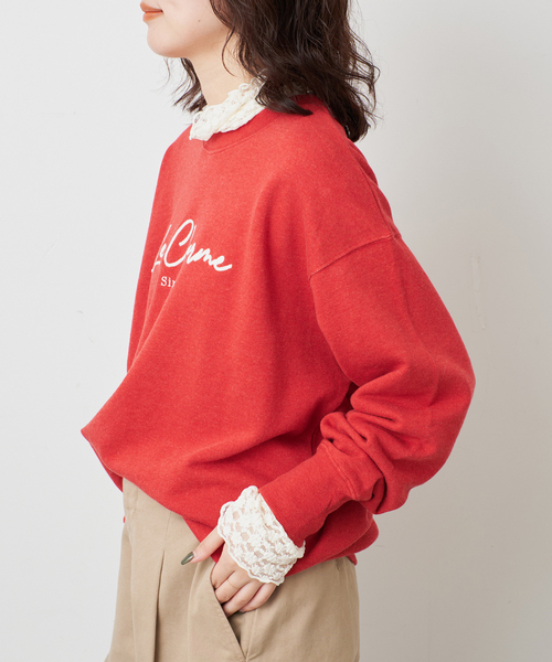SLOBE IENA(スローブイエナ)の「フラワーレースタートル(Tシャツ/カットソー・レディース・アイボリー/ブラック/チャコールグレー・FREE)」の21枚目の写真