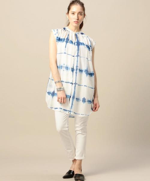 BEAUTY&YOUTH UNITED ARROWS（ビューティーアンドユースユナイテッドアローズ）の「＜ne Quittez pas＞タイダイチュニック◆（シャツ/ブラウス・レディース・レッド/ネイビー・FREE）」の6枚目の写真