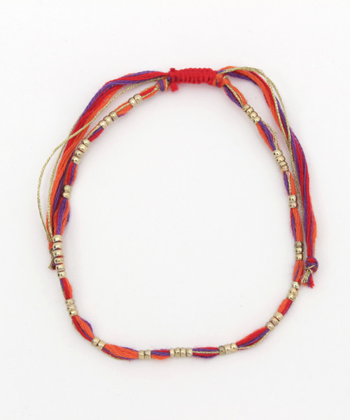 チャイハネ（チャイハネ）の「【チャイハネ】カラーコードアンクレット（アンクレット・レディース・レッド/カラフル/ブルー/パープル/ピンク/ブラック×レッド・FREE）」の6枚目の写真