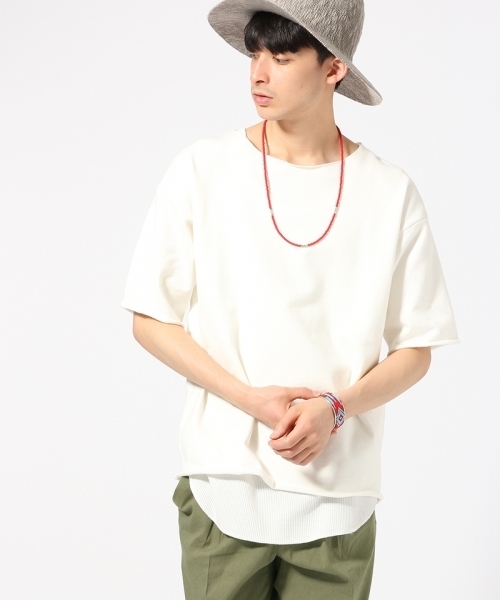 RAGEBLUE（レイジブルー）の「【抗菌防臭】＜USAコットン使用＞カットオフ裏毛スウェット半袖/721114（スウェット・メンズ・ピンク系その他/グレー/ブルー/ホワイト/ベージュ・LARGE/MEDIUM/SMALL）」の6枚目の写真