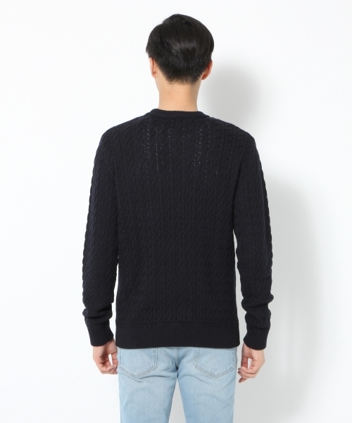 GLOBAL WORK（グローバルワーク）の「【洗えるニット】７ゲージケーブルニットプルオーバー/719598（ニット/セーター・メンズ・カーキ/ブラック/ネイビー/ベージュ/ホワイト/ワインレッド/グレー・SMALL/MEDIUM/LARGE/X-LARGE）」の13枚目の写真