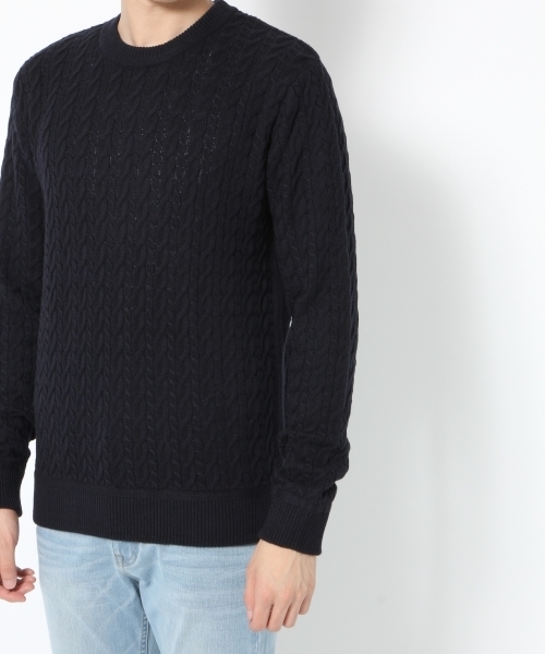 GLOBAL WORK（グローバルワーク）の「【洗えるニット】７ゲージケーブルニットプルオーバー/719598（ニット/セーター・メンズ・カーキ/ブラック/ネイビー/ベージュ/ホワイト/ワインレッド/グレー・SMALL/MEDIUM/LARGE/X-LARGE）」の15枚目の写真