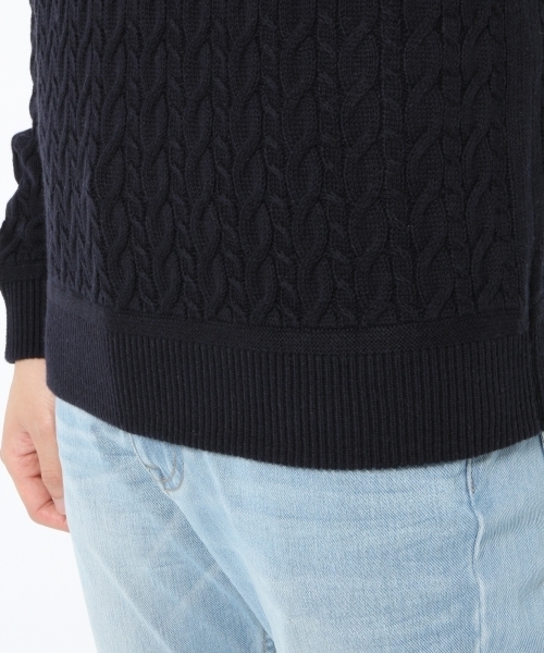 GLOBAL WORK（グローバルワーク）の「【洗えるニット】７ゲージケーブルニットプルオーバー/719598（ニット/セーター・メンズ・カーキ/ブラック/ネイビー/ベージュ/ホワイト/ワインレッド/グレー・SMALL/MEDIUM/LARGE/X-LARGE）」の17枚目の写真