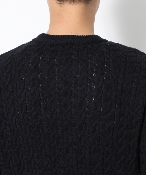 GLOBAL WORK（グローバルワーク）の「【洗えるニット】７ゲージケーブルニットプルオーバー/719598（ニット/セーター・メンズ・カーキ/ブラック/ネイビー/ベージュ/ホワイト/ワインレッド/グレー・SMALL/MEDIUM/LARGE/X-LARGE）」の18枚目の写真