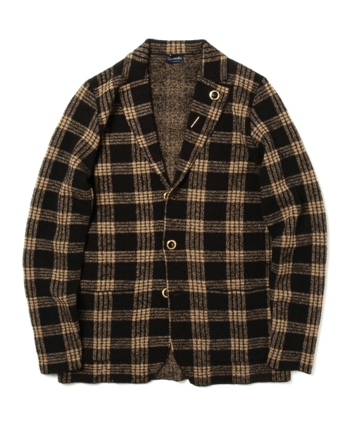 新品】Drumohr ドルモア チェック柄 ニット ジャケット 48 定価 新品】Drumohr ドルモア チェック柄 ニット ジャケット 48 定価