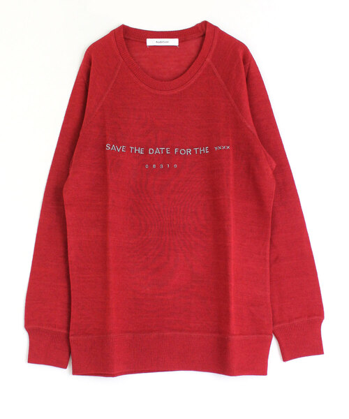 Audition(オーディション)の「M0549 ラメ糸ロゴ刺繍 フィールソフトプルオーバー(Tシャツ/カットソー・レディース・チャコール/オフホワイト/杢グレー/チェリーレッド・MEDIUM)」の19枚目の写真