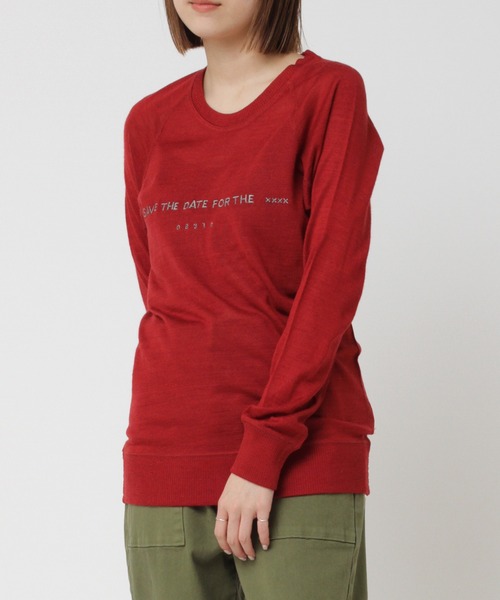 Audition(オーディション)の「M0549 ラメ糸ロゴ刺繍 フィールソフトプルオーバー(Tシャツ/カットソー・レディース・チャコール/オフホワイト/杢グレー/チェリーレッド・MEDIUM)」の20枚目の写真