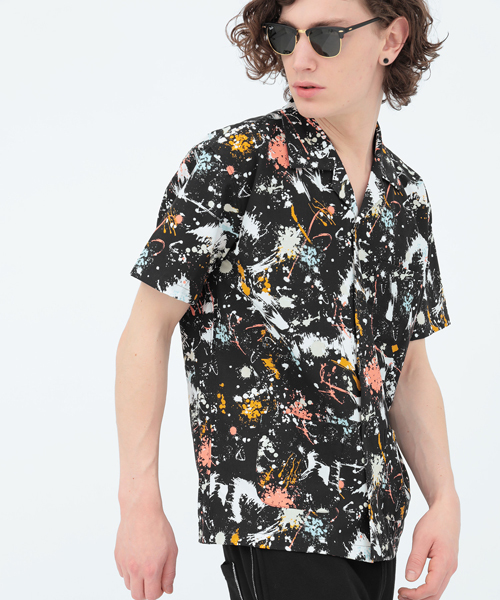 koe（コエ）の「RESORT PAJAMA SHIRTS（シャツ/ブラウス・メンズ・ブラック/ベージュ・L/M/S）」の2枚目の写真