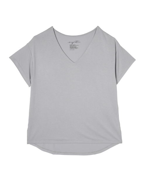 EIMY ISTOIRE(エイミーイストワール)の「ベーシックVネックTシャツ(Tシャツ/カットソー・レディース・サックスブルー/ピンク/ベージュ/ホワイト/ブラック・FREE)」の1枚目の写真