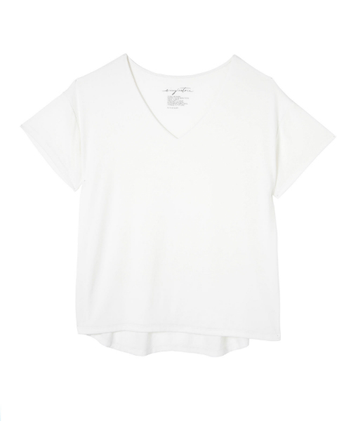 EIMY ISTOIRE(エイミーイストワール)の「ベーシックVネックTシャツ(Tシャツ/カットソー・レディース・サックスブルー/ピンク/ベージュ/ホワイト/ブラック・FREE)」の20枚目の写真