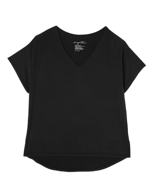 EIMY ISTOIRE(エイミーイストワール)の「ベーシックVネックTシャツ(Tシャツ/カットソー・レディース・サックスブルー/ピンク/ベージュ/ホワイト/ブラック・FREE)」の21枚目の写真