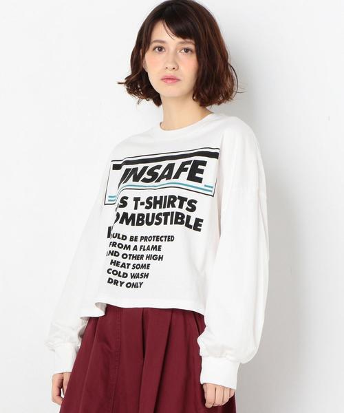 Another Edition(アナザーエディション)の「UNSAFE PRT TEE(Tシャツ/カットソー・レディース・オフホワイト/ブラック/オレンジ・FREE)」の2枚目の写真