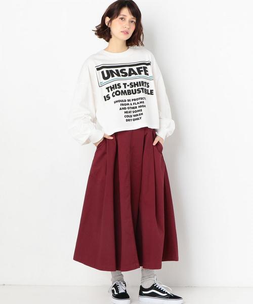 Another Edition(アナザーエディション)の「UNSAFE PRT TEE(Tシャツ/カットソー・レディース・オフホワイト/ブラック/オレンジ・FREE)」の19枚目の写真