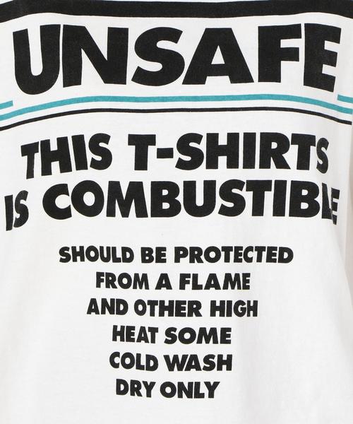 Another Edition(アナザーエディション)の「UNSAFE PRT TEE(Tシャツ/カットソー・レディース・オフホワイト/ブラック/オレンジ・FREE)」の12枚目の写真