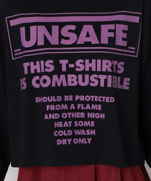 Another Edition(アナザーエディション)の「UNSAFE PRT TEE(Tシャツ/カットソー・レディース・オフホワイト/ブラック/オレンジ・FREE)」の4枚目の写真