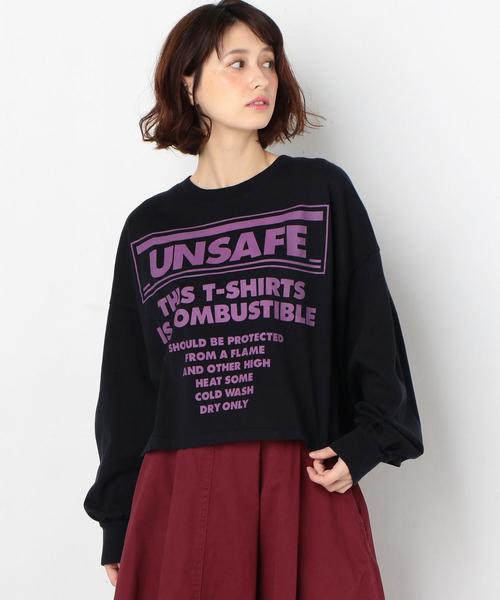 Another Edition(アナザーエディション)の「UNSAFE PRT TEE(Tシャツ/カットソー・レディース・オフホワイト/ブラック/オレンジ・FREE)」の5枚目の写真