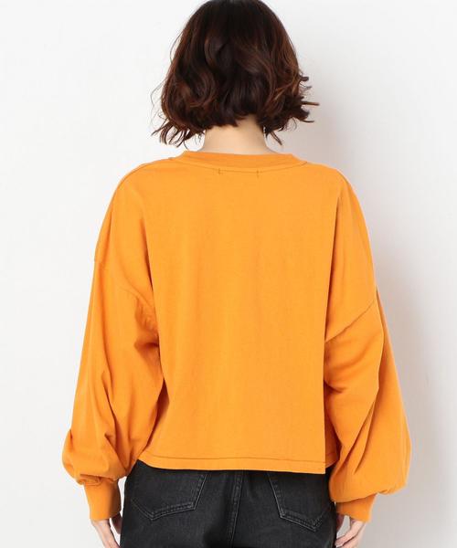 Another Edition(アナザーエディション)の「UNSAFE PRT TEE(Tシャツ/カットソー・レディース・オフホワイト/ブラック/オレンジ・FREE)」の6枚目の写真