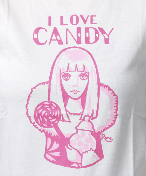 MEDICOM TOY（メディコムトイ）の「ルネブティック Tシャツ　CANDY　ガールズサイズ ホワイト（Tシャツ/カットソー・レディース・ホワイト・LARGE/SMALL/MEDIUM）」の8枚目の写真