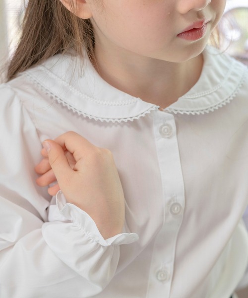 Catherine Cottage（キャサリンコテージ）の「日本製フォーマル長袖ブラウス（シャツ/ブラウス・キッズ・ホワイト系その他2/ホワイト系その他7/ホワイト系その他5/ホワイト系その他/ホワイト系その他4/ホワイト系その他6/ホワイト系その他3/ホワイト系8・100/120/110/130/140）」の9枚目の写真