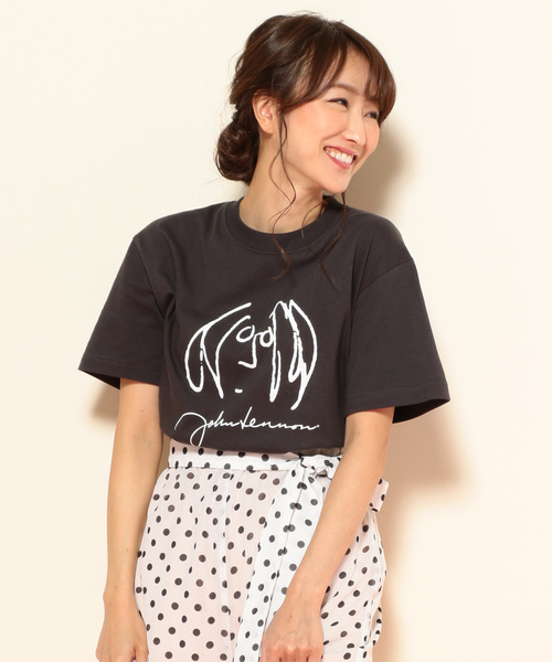 Two Faces プリントt ジョンレノンプリントｔシャツ Wear