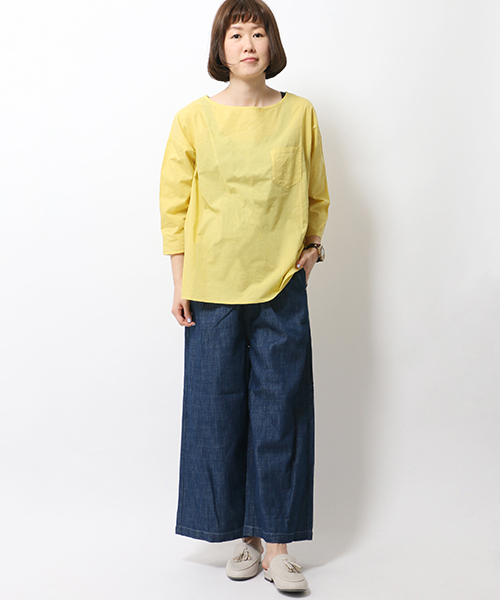 LBC（エルビーシー）の「7.75ozやわらかワイドデニムパンツ         （デニムパンツ・レディース・ネイビー/ブルー・M/L）」の6枚目の写真