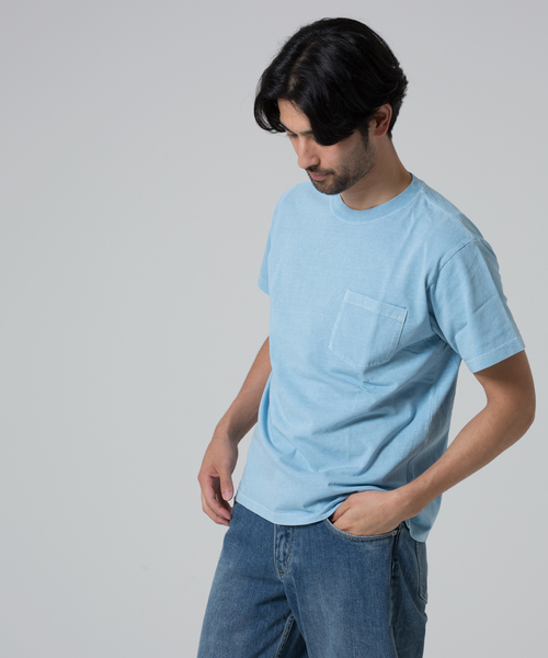 JEMORGAN(ジェーイーモーガン)の「JEMORGAN / ビグメント染ポケTEE(Tシャツ/カットソー・メンズ・ライトブルー/レッド/ブルー/ライトイエロー/ライトピンク/シャーベット・L/M)」の1枚目の写真
