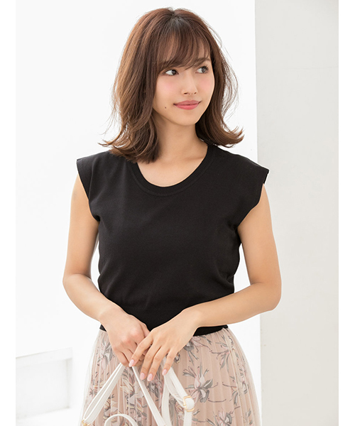 Color（カラー）の「コンパクトフレンチスリーブサマーニット（ニット/セーター・レディース・オレンジ/ブラック/ホワイト/イエロー/サックスブルー・MEDIUM）」の21枚目の写真