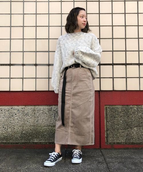 tiptop(ティップトップ)の「ベルト付ペインタータイトスカート(スカート・レディース・グレー/グレイッシュベージュ/ブルー/ブラック/ベージュ/ネイビー・FREE)」の7枚目の写真