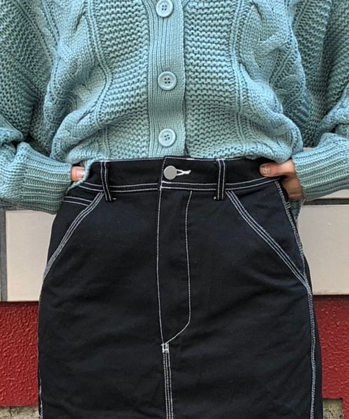 tiptop(ティップトップ)の「ベルト付ペインタータイトスカート(スカート・レディース・グレー/グレイッシュベージュ/ブルー/ブラック/ベージュ/ネイビー・FREE)」の12枚目の写真