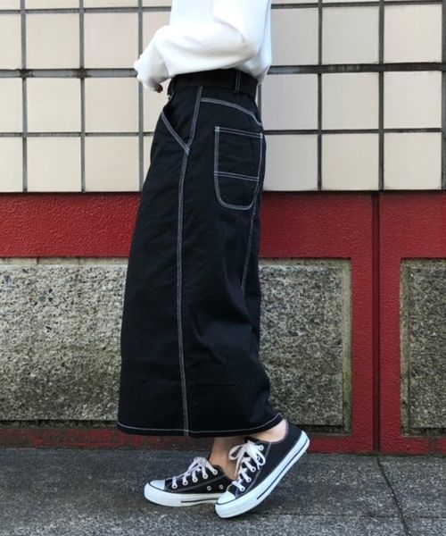 tiptop(ティップトップ)の「ベルト付ペインタータイトスカート(スカート・レディース・グレー/グレイッシュベージュ/ブルー/ブラック/ベージュ/ネイビー・FREE)」の13枚目の写真